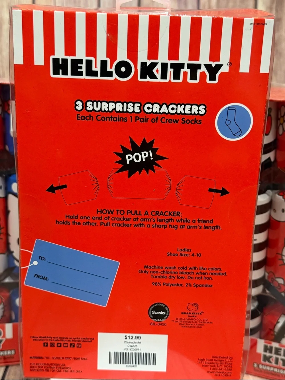 ✨NWT✨ Hello Kitty - 3 Boxes Surprise Crackers w/ Women's Socks